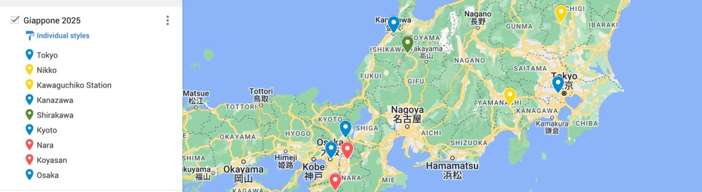 Mappa creata con MyMaps di Google